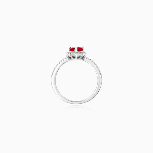 Sterling Silver Heart Ruby Ring