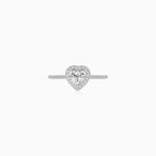 Sterling Silver Heart Halo Ring