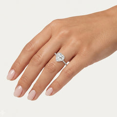 Sterling Silver Heart Halo Ring