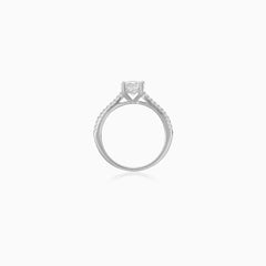 Sterling Silver Radiant Pavé Ring