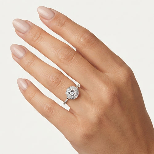 Sterling Silver Floral Cluster Ring