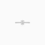 Sterling Silver Oval Zirconia Pavé Ring