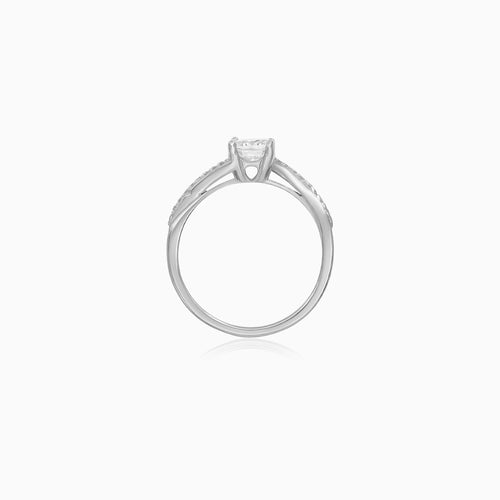 Sterling Silver Round Zirconia Pavé Ring