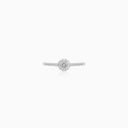 Sterling Silver Pavé Halo Ring