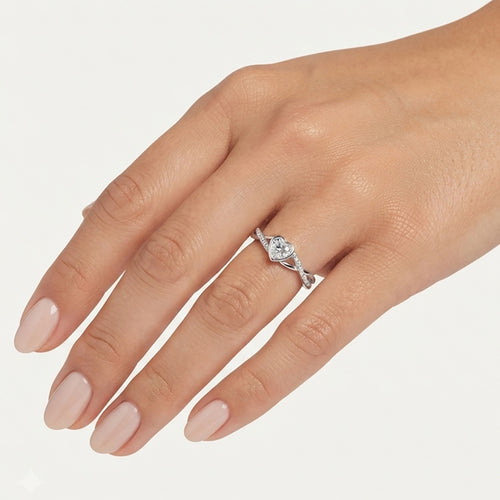 Sterling Silver Heart Infinity Ring