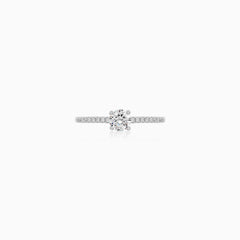 Sterling Silver Round Cubic Zirconia Ring