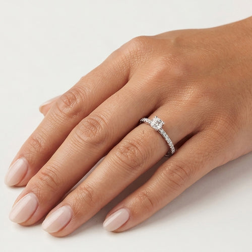 Sterling Silver Round Cubic Zirconia Ring