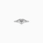 Sterling Silver Heart-Cut Zirconia Ring