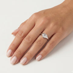 Sterling Silver Heart-Cut Zirconia Ring