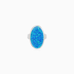 Sterling Silver Oval Opal Ring