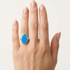 Sterling Silver Oval Opal Ring