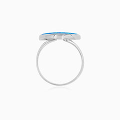 Sterling Silver Oval Opal Ring