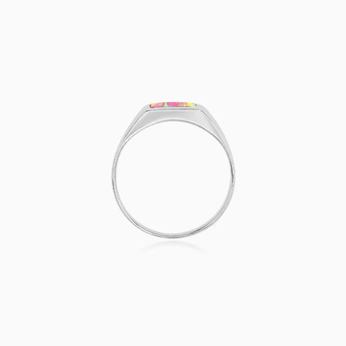 Sterling Silver Square Opal Signet Ring