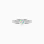 Sterling Silver Heart Opal Ring