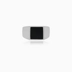 Silver Black Onyx Square Signet Ring