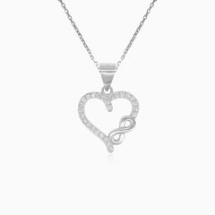 Pendentif cœur et infini en argent