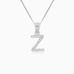 Sterling Silver Zircon Letter Z Pendant
