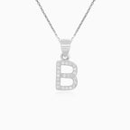 Sterling Silver Zirconia Letter B Pendant