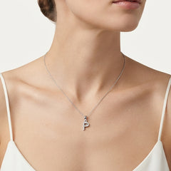 Sterling Silver Pavé Letter P Pendant
