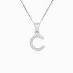 Sterling Silver Pavé Letter C Pendant