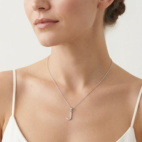 Sterling Silver Letter J Pendant