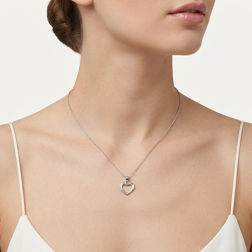 Sterling Silver Double Heart Pendant