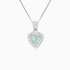Sterling Silver Heart Opal Pendant