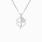 Sterling Silver Clover Pendant with Cubic Zirconia