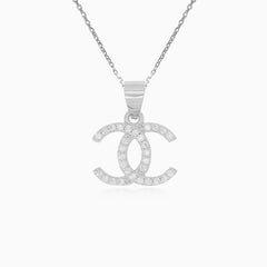 Sterling Silver Pavé Symbol Pendant