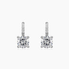 Silver earrings with round large cubic zirconia