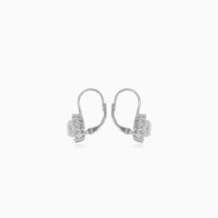 Halo-Sterlingsilber-Drop-Ohrringe mit Zirkonia