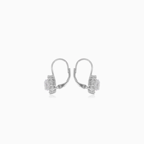 Halo-Sterlingsilber-Drop-Ohrringe mit Zirkonia