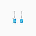 Sterlingsilber-Ohrringe mit blauer Topas-Eleganz