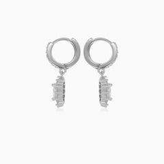 Halo-Silber-Hängerohrringe mit Zirkonia