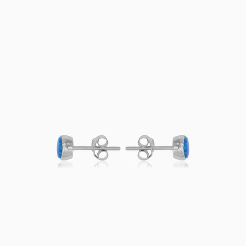 Blaue Opal-Ohrstecker aus Sterlingsilber