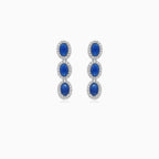 Náušnice ve tvaru kapky se safírem