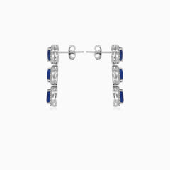 Náušnice ve tvaru kapky se safírem