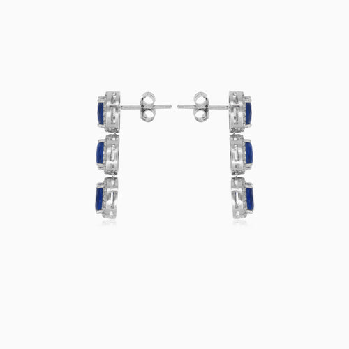 Halo-Ohrringe mit Saphir