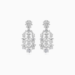 Boucles d’oreilles pendantes en argent sterling avec zircon cubique