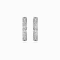 Sterling Silber Creolen mit Zirkonia