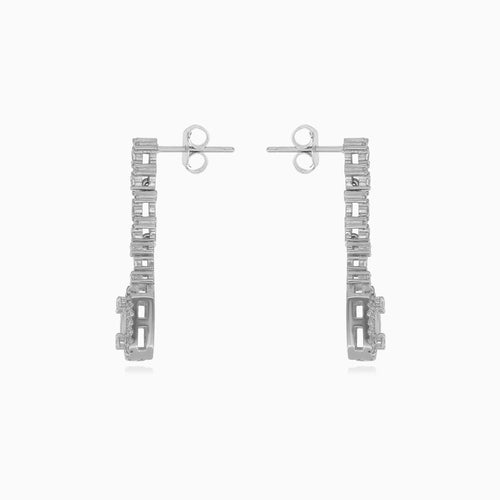 Elegante Halo-Sterlingsilber-Hängerohrringe für Damen