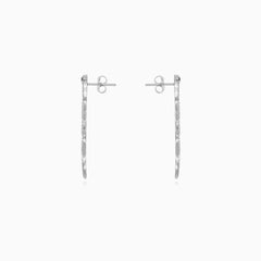 Boucles d'oreilles pendantes en argent sterling en forme de serpent avec onyx et zirconiums.