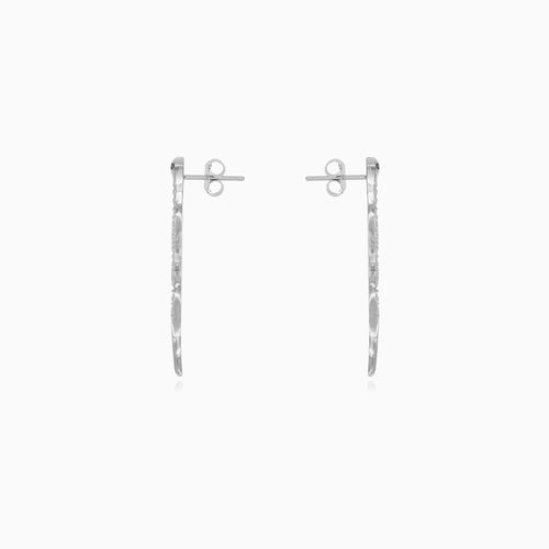 Boucles d'oreilles pendantes en argent sterling en forme de serpent avec onyx et zirconiums.