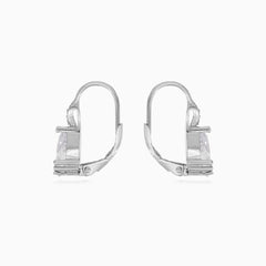 Silberne Ohrstecker mit Birnen- und runden Zirkonia