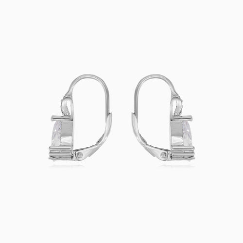 Silberne Ohrstecker mit Birnen- und runden Zirkonia