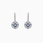 Pendientes elegantes de plata de ley con circonia cúbica