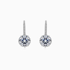 Pendientes elegantes de plata de ley con circonia cúbica