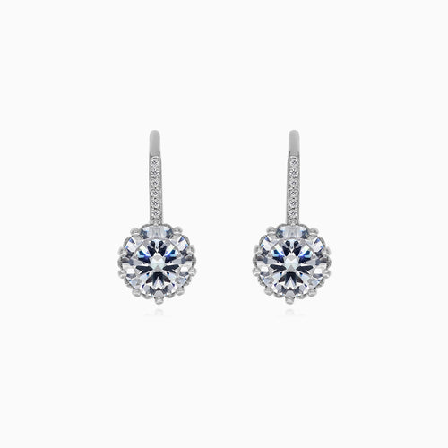Pendientes elegantes de plata de ley con circonia cúbica