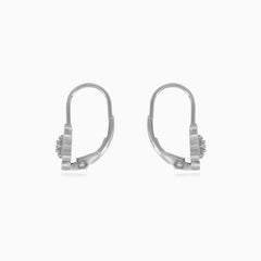 Pendientes colgantes de flor de plata esterlina