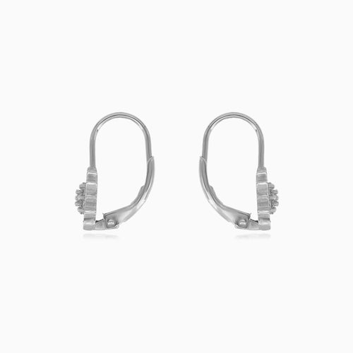 Pendientes colgantes de flor de plata esterlina